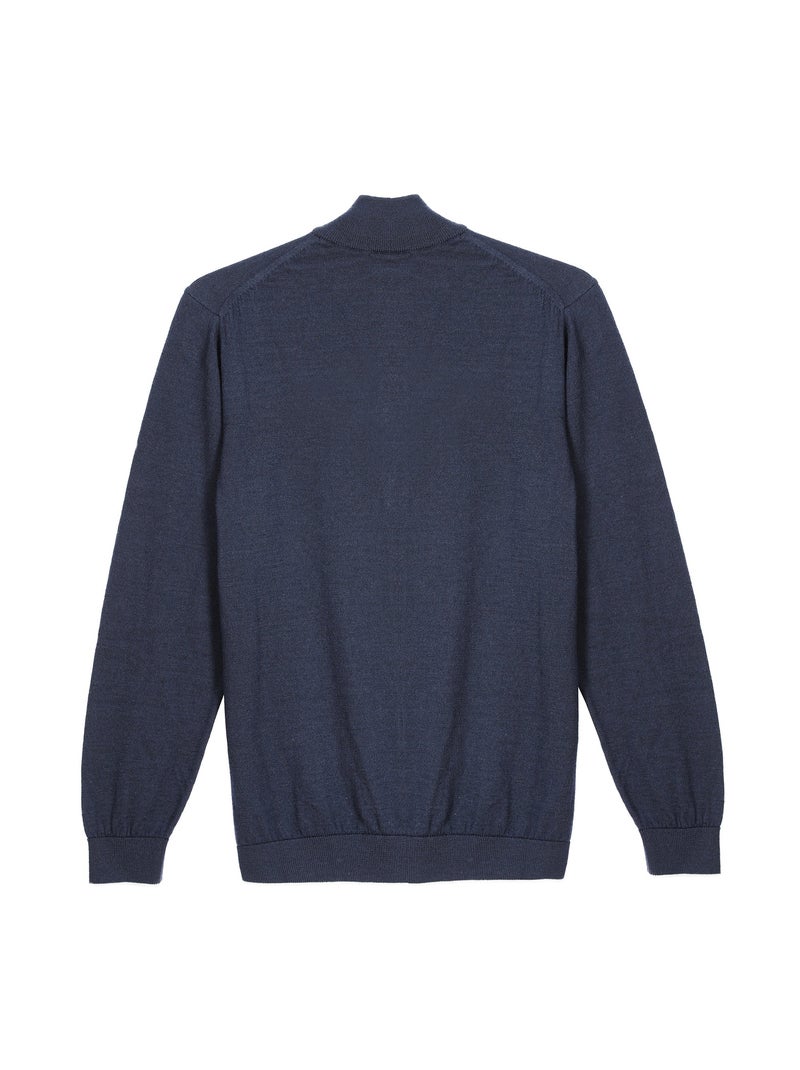 Gentleman Farmer - Pulls col zip  en laine PIPER Bleu marine - Kiabi