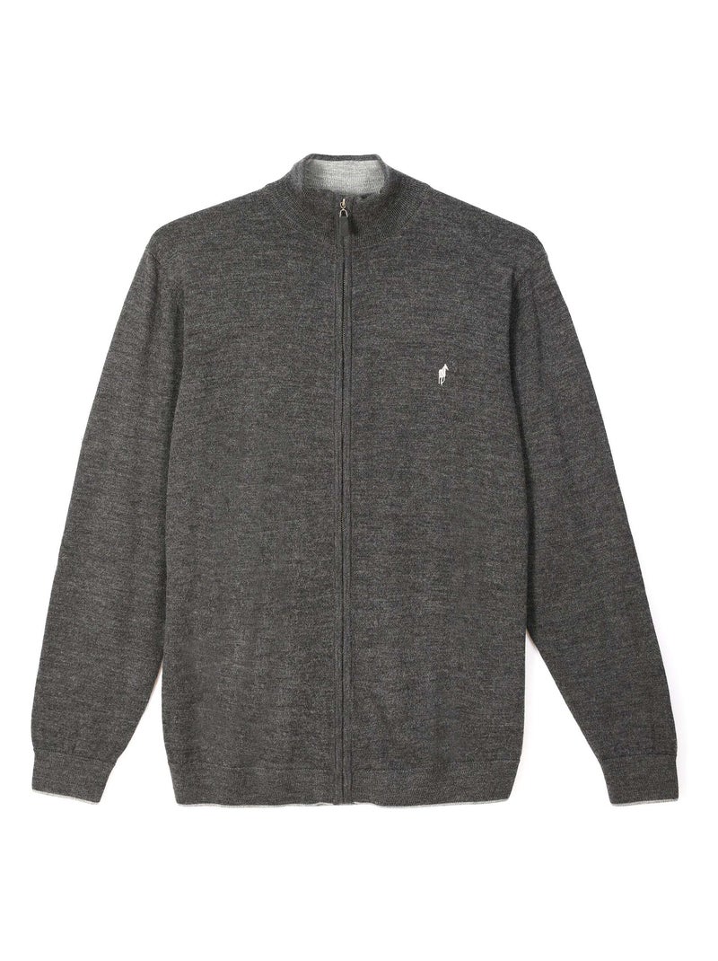 Gentleman Farmer - Pulls col zip  en laine PIPER gris anthracite - Kiabi