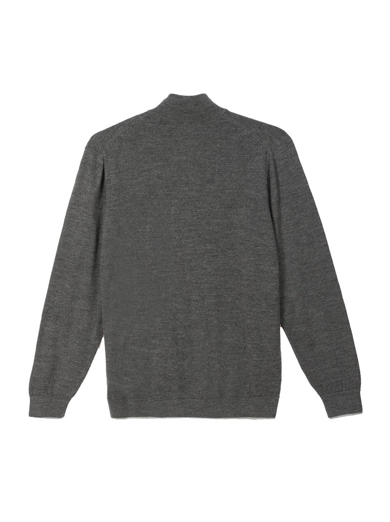 Gentleman Farmer - Pulls col zip  en laine PIPER gris anthracite - Kiabi