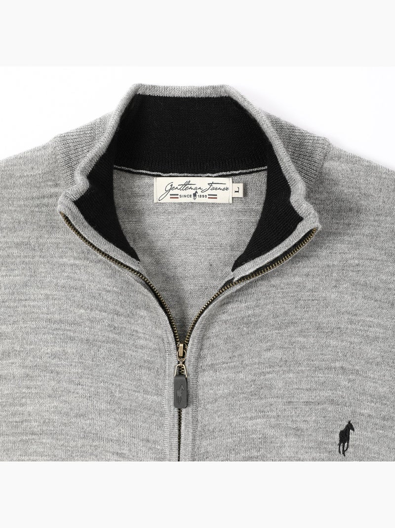 Gentleman Farmer - Pulls col zip  en laine PIPER Gris - Kiabi