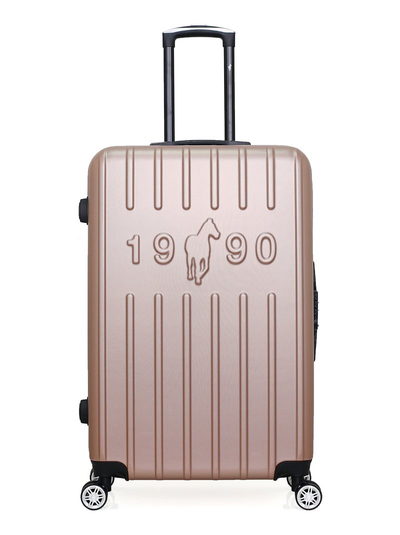 GENTLEMAN FARMER - Set de 3 Valises ARCHIE 75 cm 4 Roues Rose Métal - Kiabi