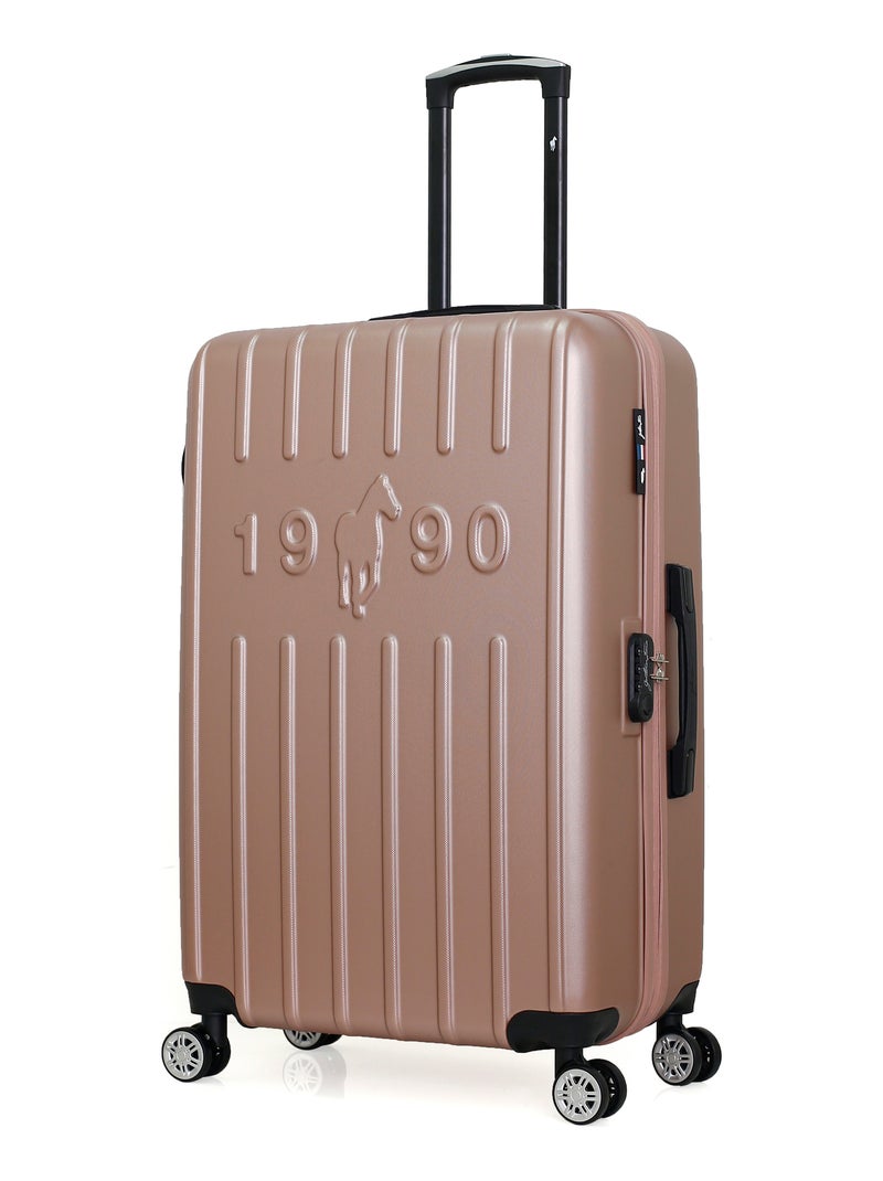 GENTLEMAN FARMER - Set de 3 Valises ARCHIE 75 cm 4 Roues Rose Métal - Kiabi