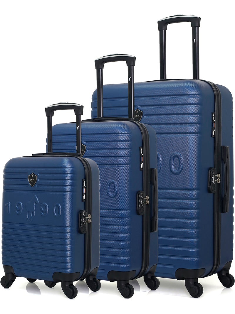 GENTLEMAN FARMER - Set de 3 Valises FRED-A 70 cm 4 Roues Bleu Bleu marine - Kiabi