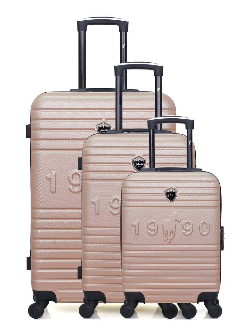 GENTLEMAN FARMER - Set de 3 Valises FRED-A 70 cm 4 Roues Rose clair - Kiabi
