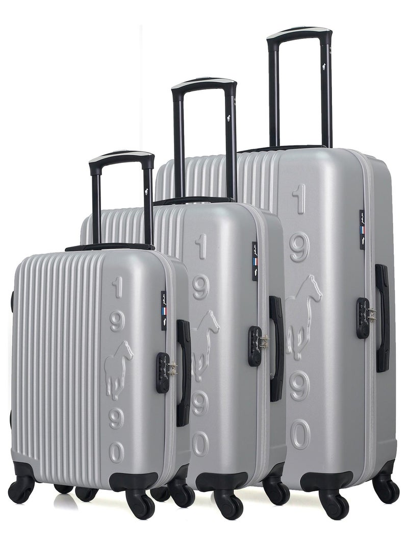 GENTLEMAN FARMER - Set de 3 Valises LIAM 75 cm 4 Roues Gris - Kiabi