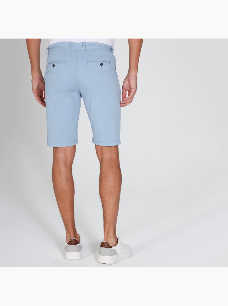 Gentleman Farmer - Short chino coupe regular en coton VLAD Bleu - Kiabi