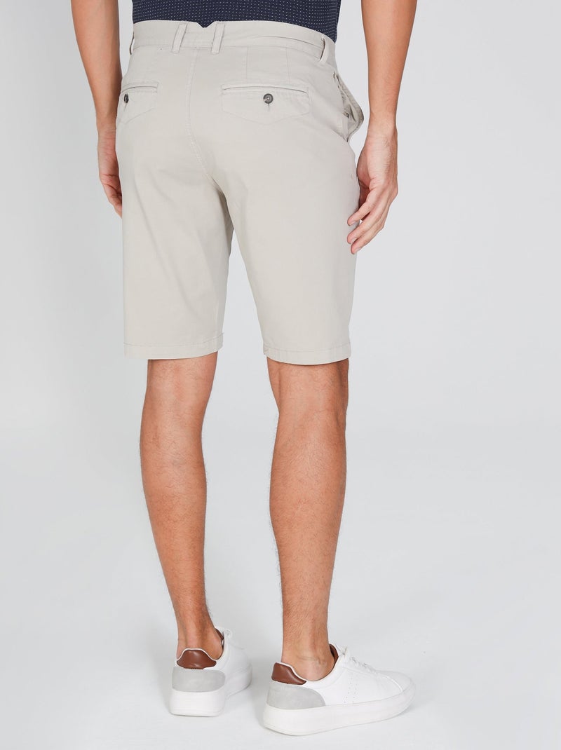 Gentleman Farmer - Short chino coupe regular en coton VLAD Gris clair - Kiabi