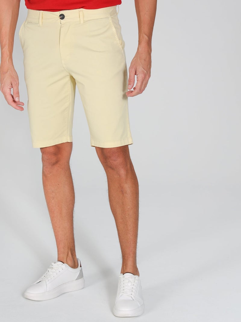 Gentleman Farmer - Short chino coupe regular en coton VLAD Jaune citron - Kiabi