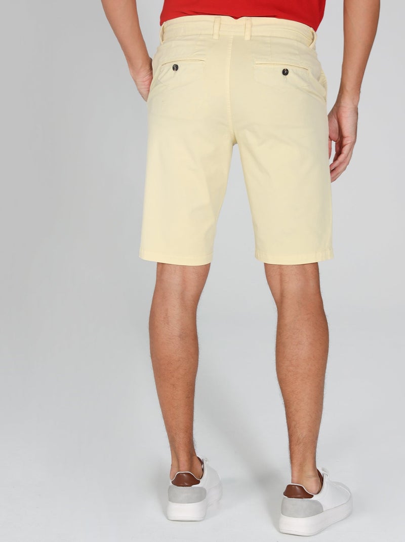 Gentleman Farmer - Short chino coupe regular en coton VLAD Jaune citron - Kiabi