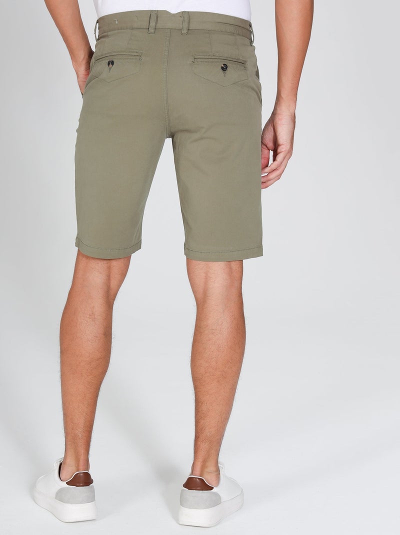 Gentleman Farmer - Short chino coupe regular en coton VLAD Kaki - Kiabi