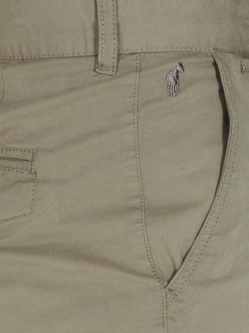 Gentleman Farmer - Short chino coupe regular en coton VLAD Kaki - Kiabi