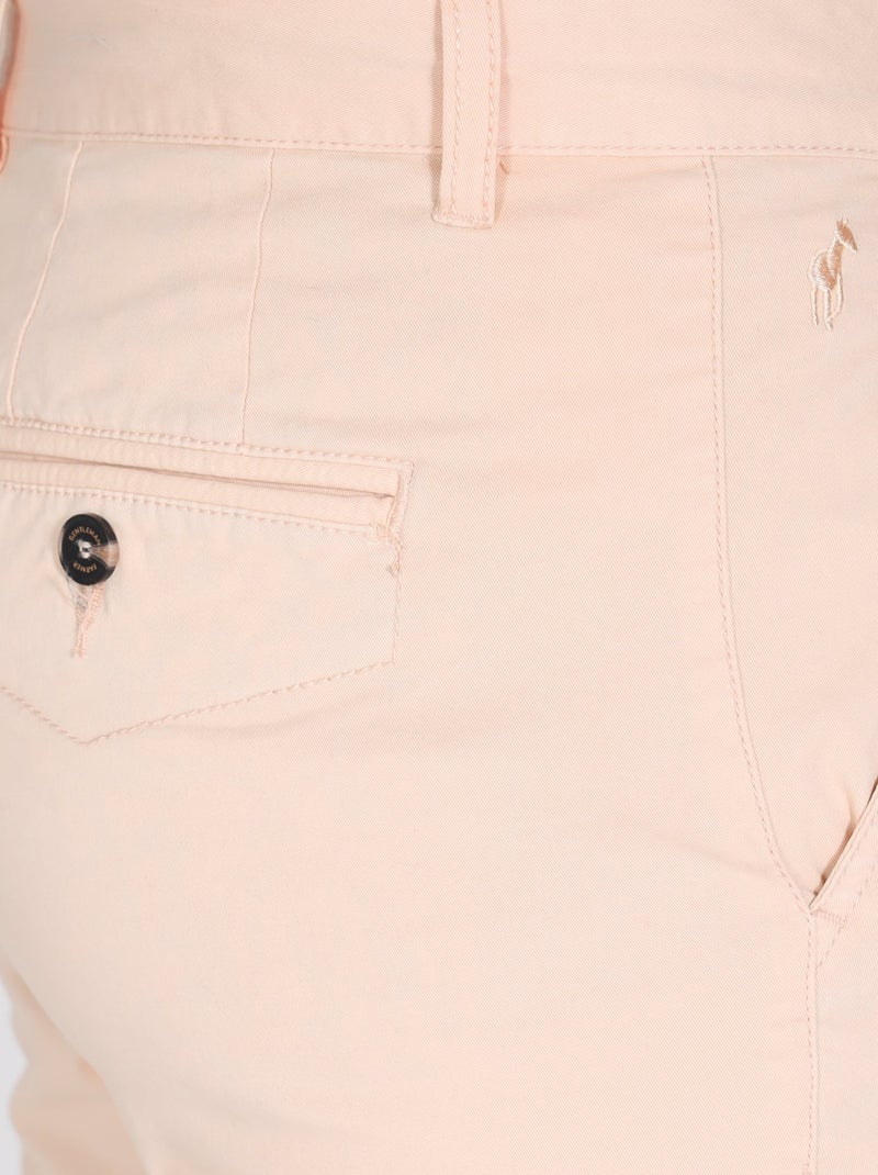 Gentleman Farmer - Short chino coupe regular en coton VLAD Rose pâle - Kiabi