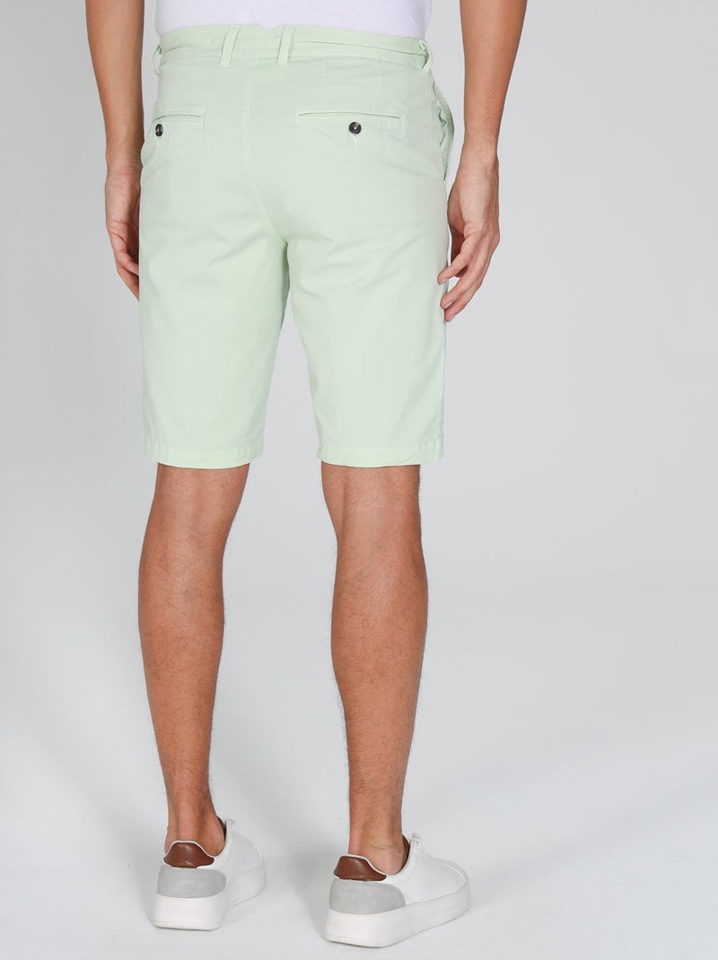 Gentleman Farmer - Short chino coupe regular en coton VLAD Vert clair - Kiabi