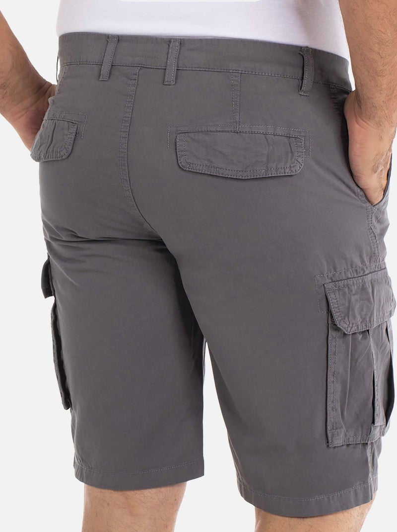 Gentleman Farmer - Short coupe regular en coton SALVA gris anthracite - Kiabi