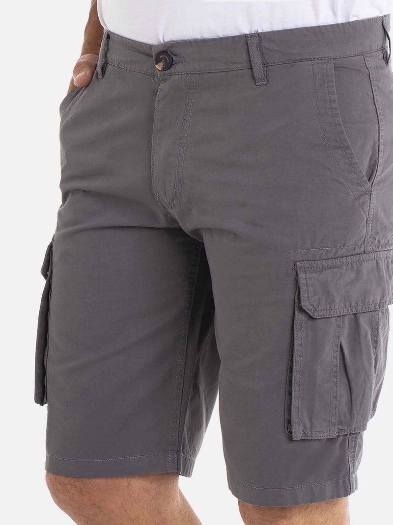 Gentleman Farmer - Short coupe regular en coton SALVA gris anthracite - Kiabi