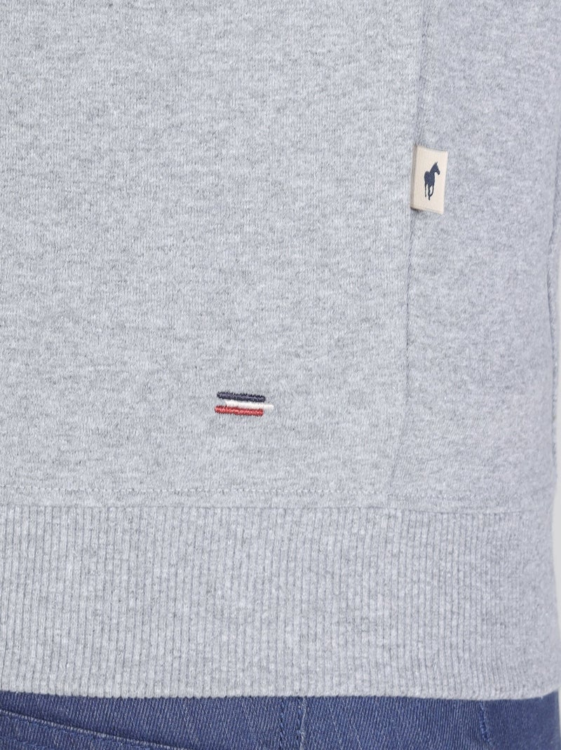 Gentleman Farmer - Sweat manches longues coton SAINT JUSTE Gris clair - Kiabi