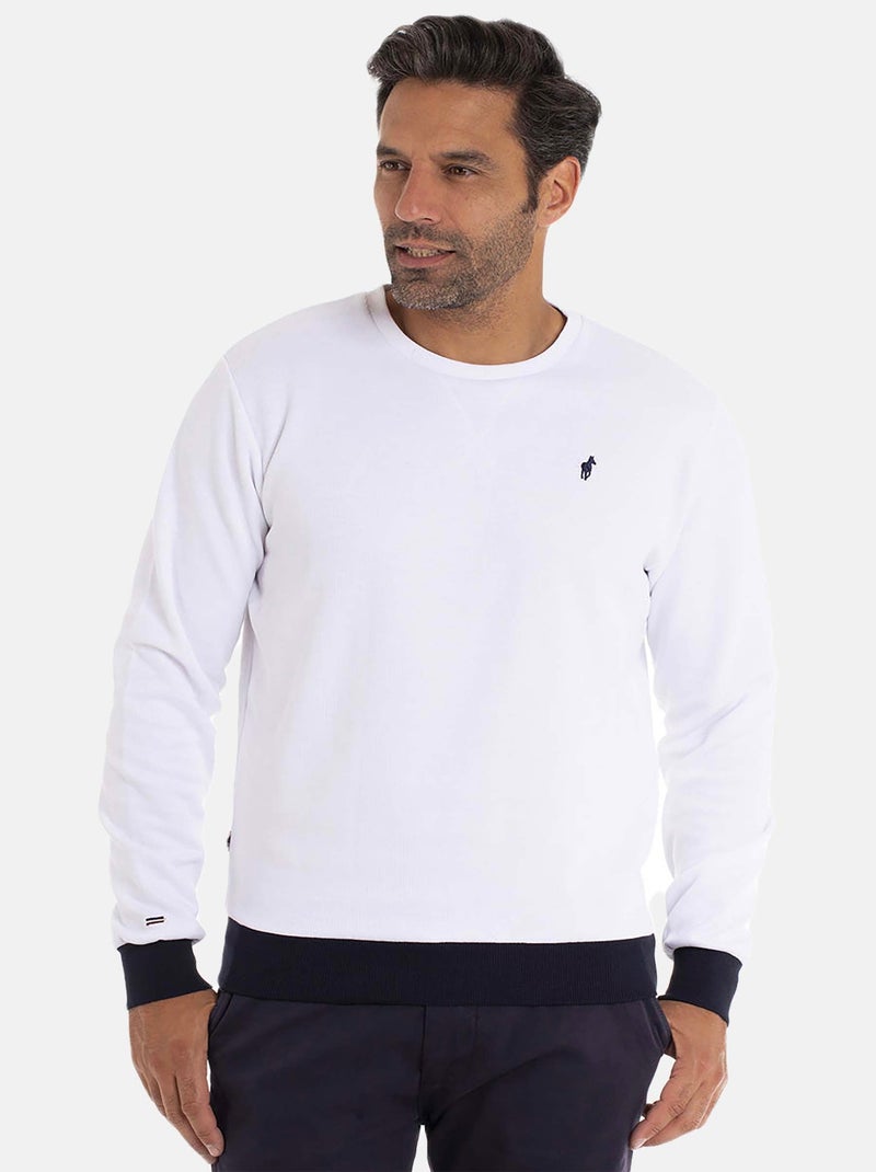 Gentleman Farmer - Sweat manches longues coton SAINT LOUIS Blanc - Kiabi