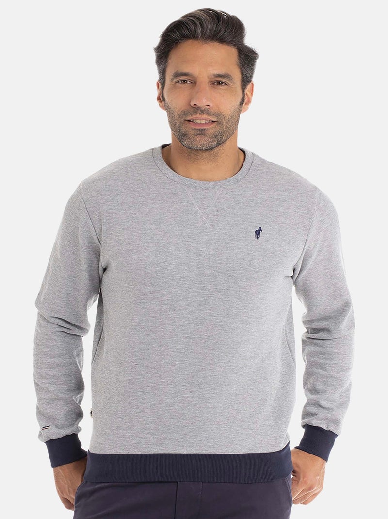 Gentleman Farmer - Sweat manches longues coton SAINT LOUIS Gris - Kiabi