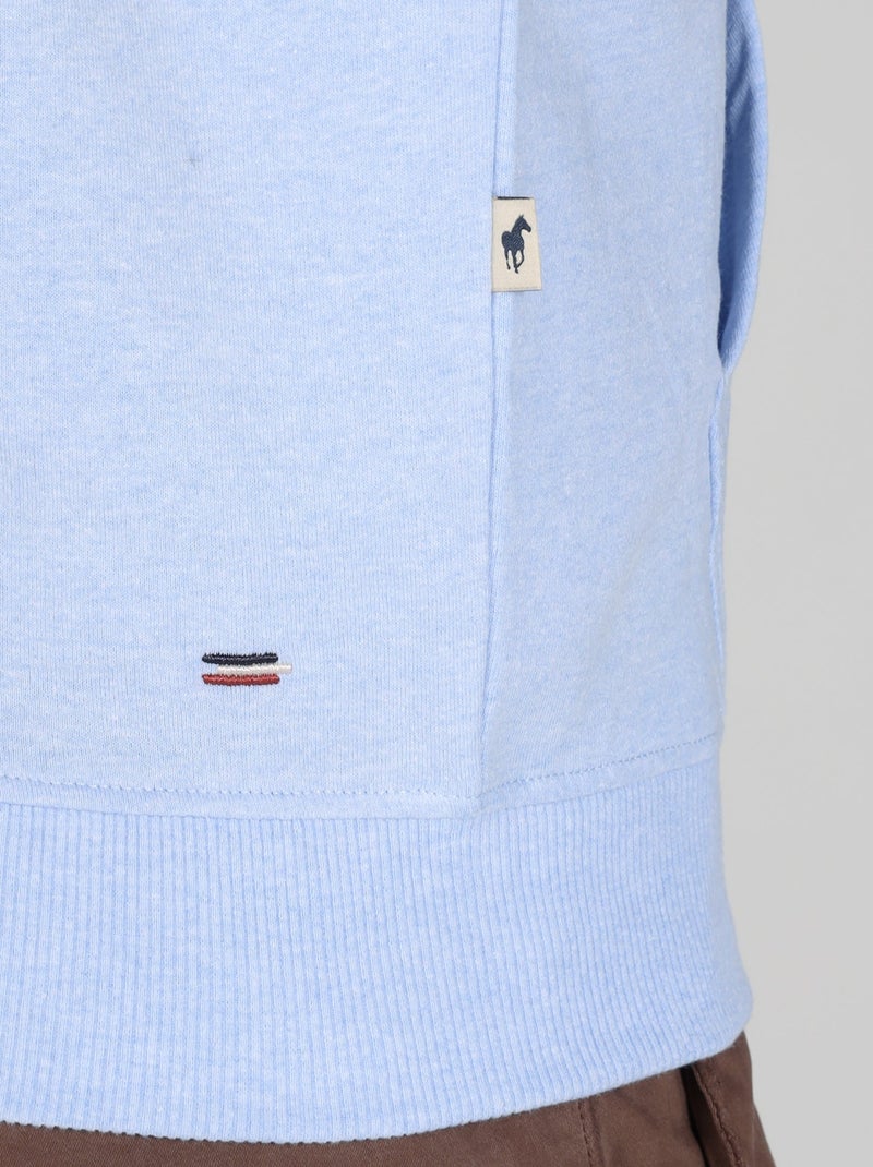 Gentleman Farmer - Sweat manches longues coton SAINT MARTIN Bleu ciel - Kiabi