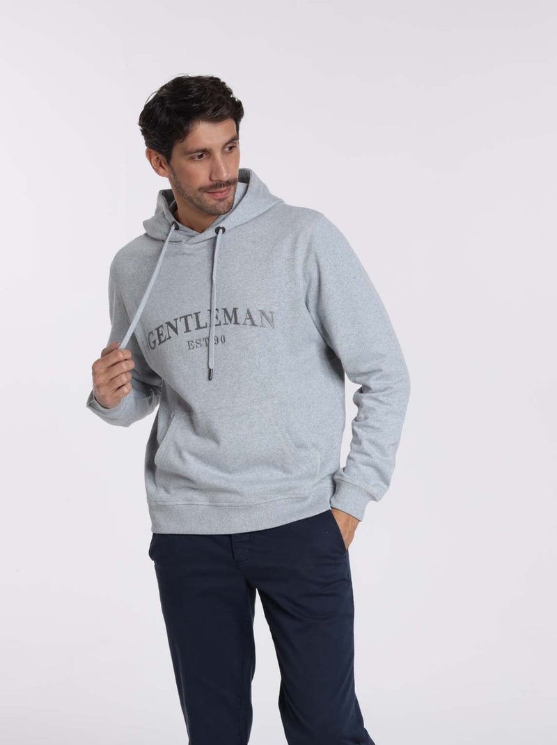 Gentleman Farmer - Sweat manches longues coton SALOU Gris chiné - Kiabi