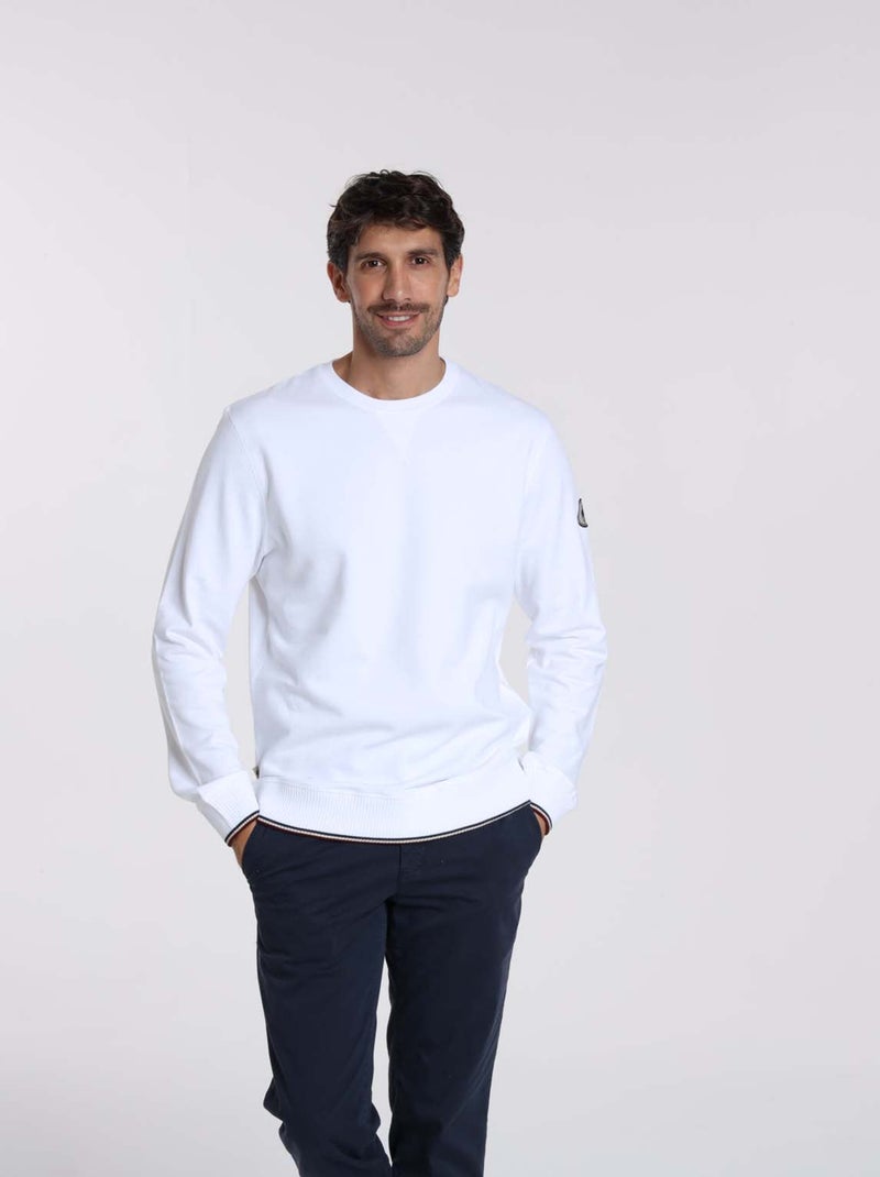 Gentleman Farmer - Sweat manches longues coton SARLAT Blanc - Kiabi