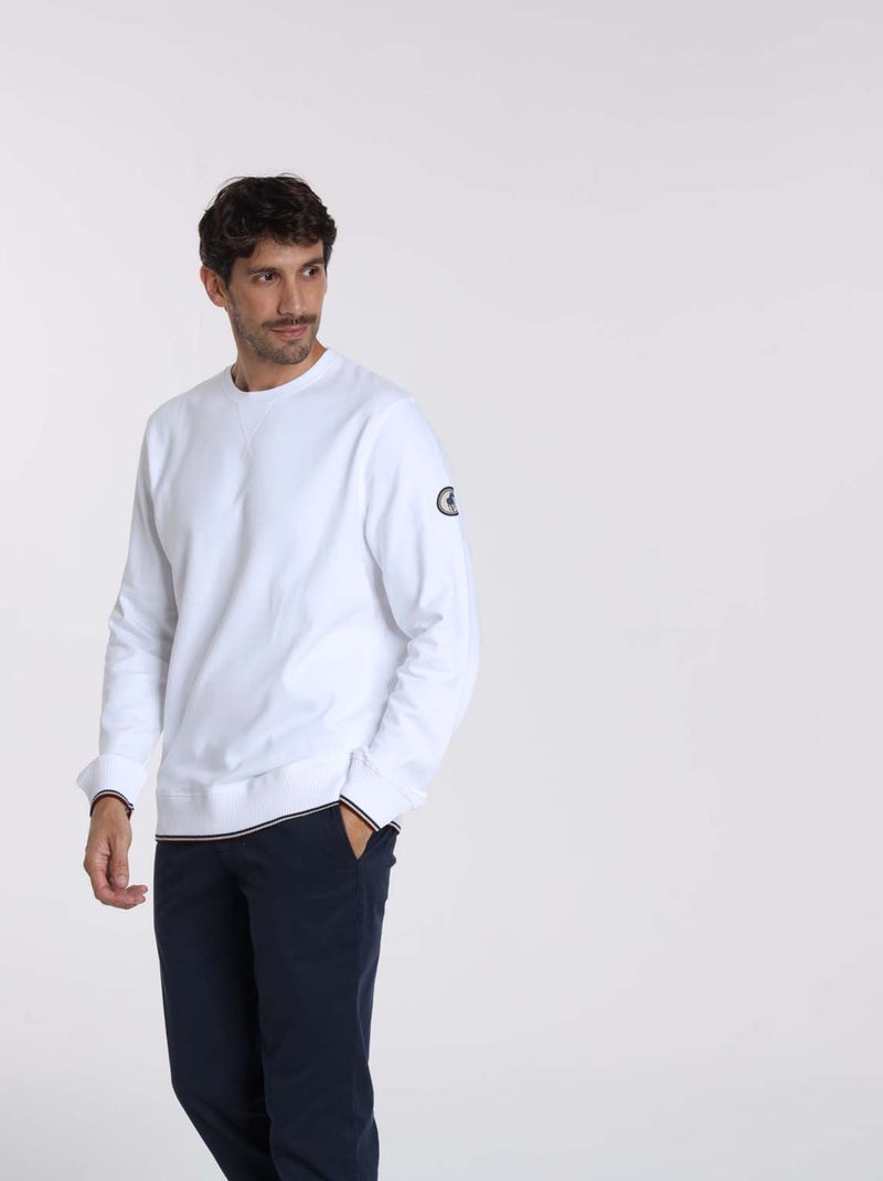 Gentleman Farmer - Sweat manches longues coton SARLAT Blanc - Kiabi