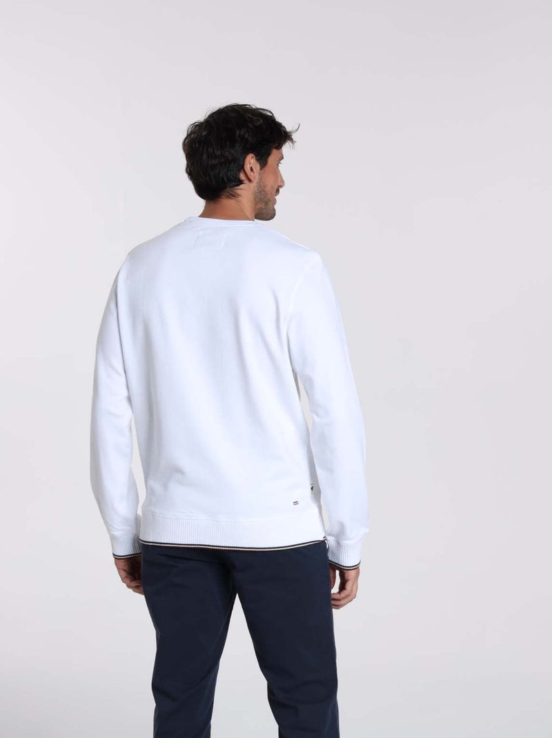Gentleman Farmer - Sweat manches longues coton SARLAT Blanc - Kiabi