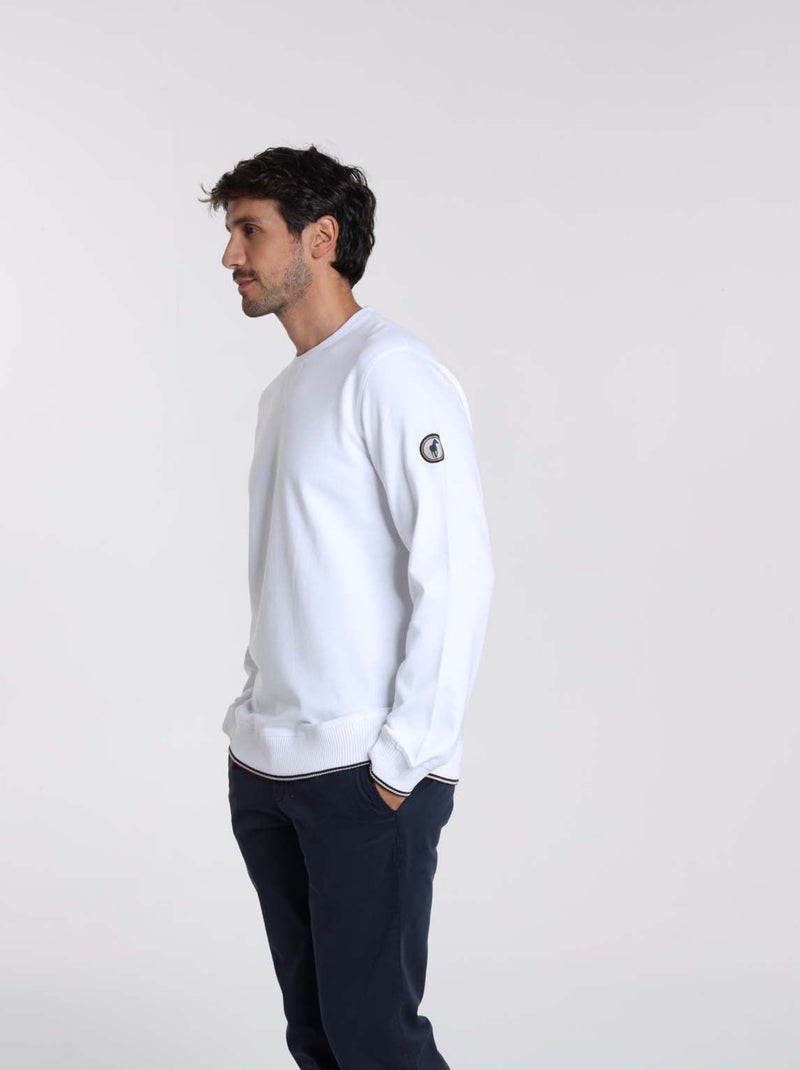 Gentleman Farmer - Sweat manches longues coton SARLAT Blanc - Kiabi