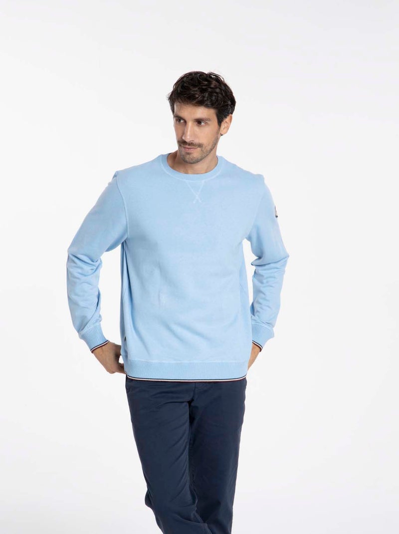 Gentleman Farmer - Sweat manches longues coton SARLAT Bleu ciel - Kiabi