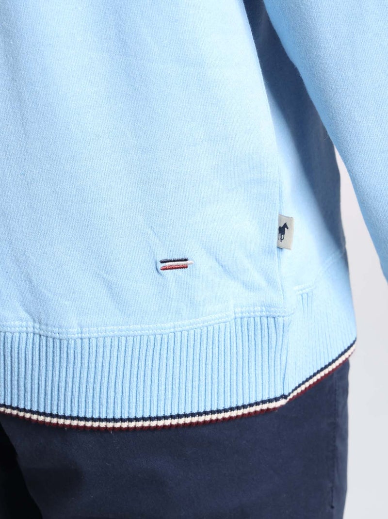 Gentleman Farmer - Sweat manches longues coton SARLAT Bleu ciel - Kiabi