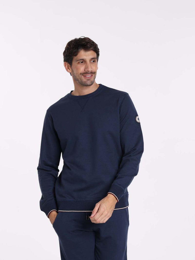 Gentleman Farmer - Sweat manches longues coton SARLAT Bleu marine - Kiabi