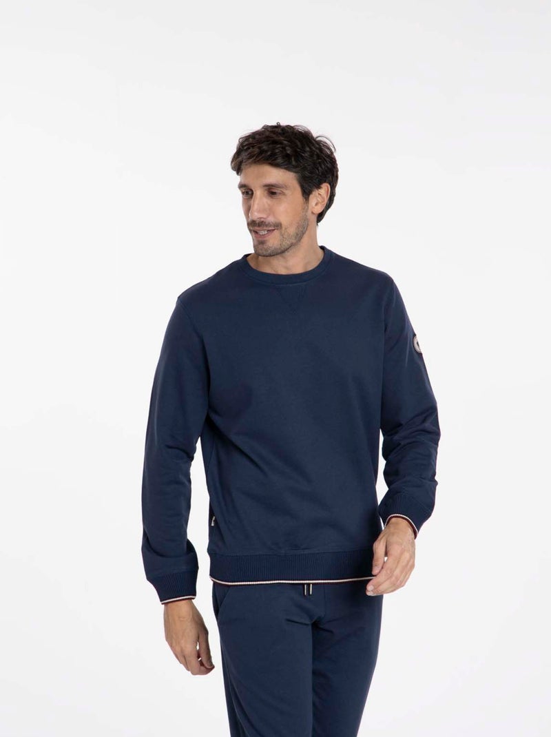 Gentleman Farmer - Sweat manches longues coton SARLAT Bleu marine - Kiabi