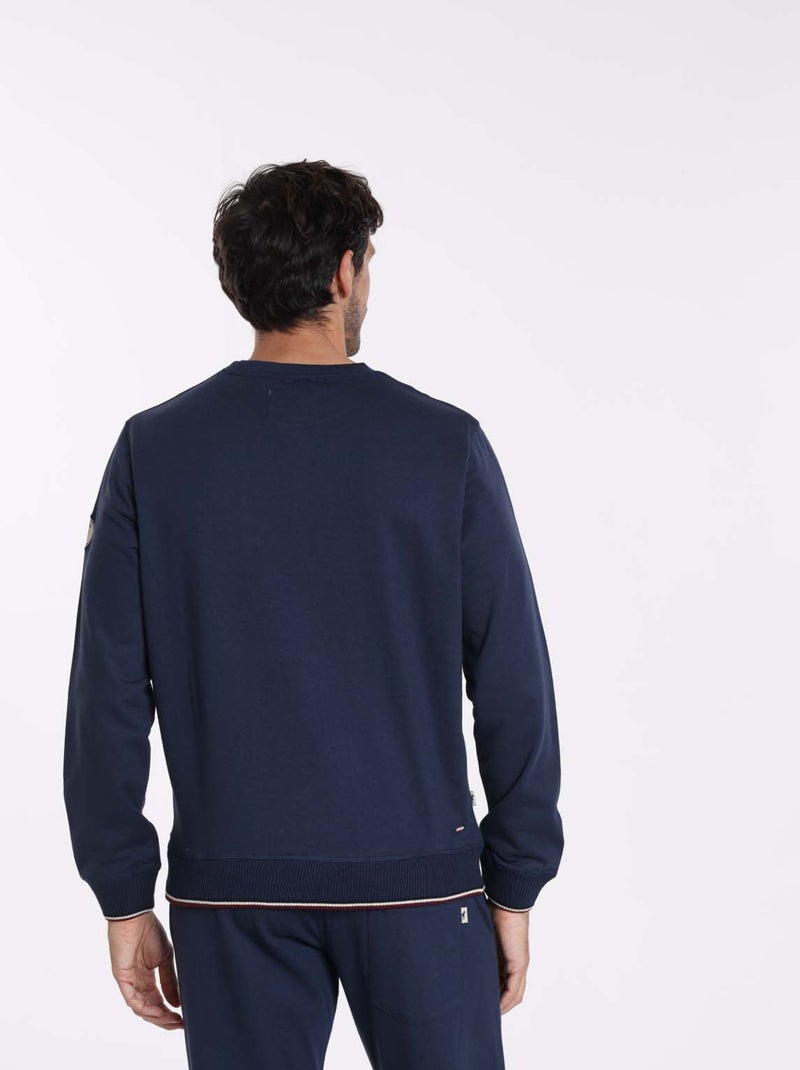 Gentleman Farmer - Sweat manches longues coton SARLAT Bleu marine - Kiabi
