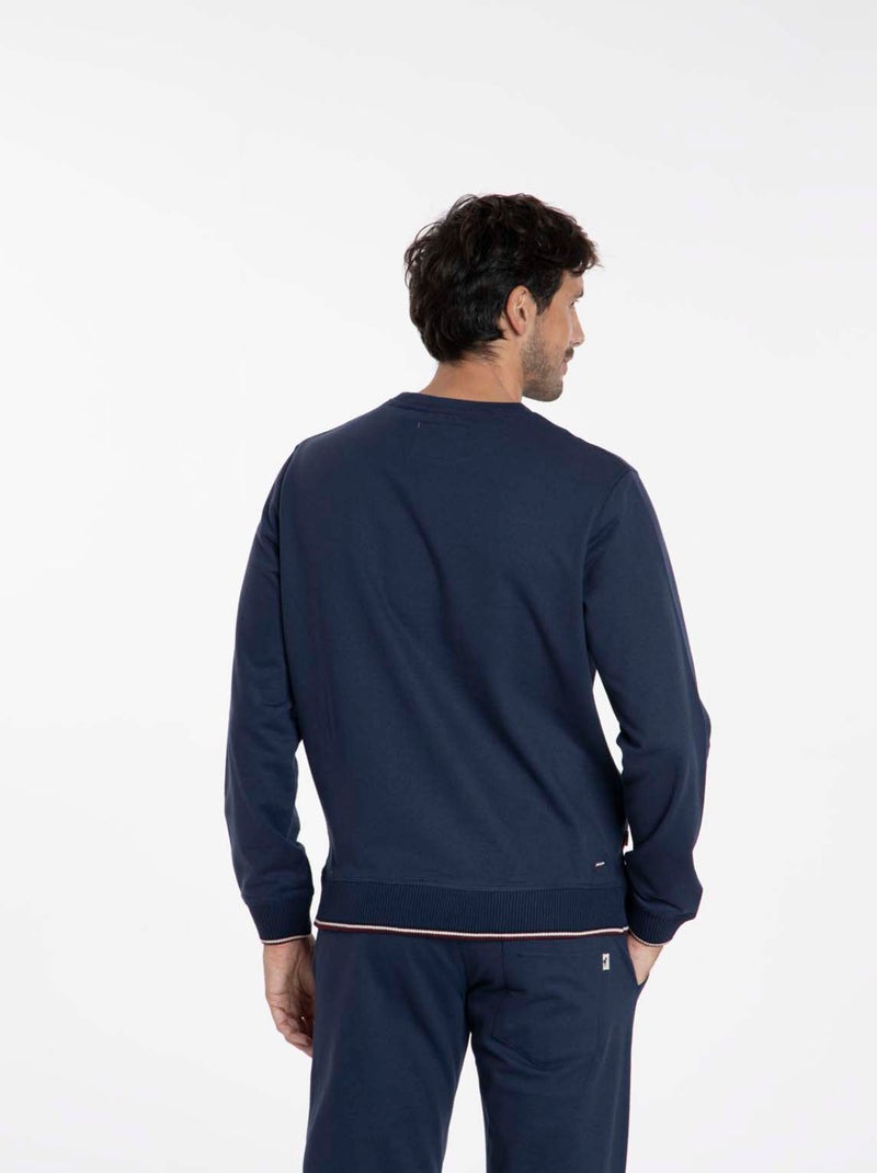 Gentleman Farmer - Sweat manches longues coton SARLAT Bleu marine - Kiabi
