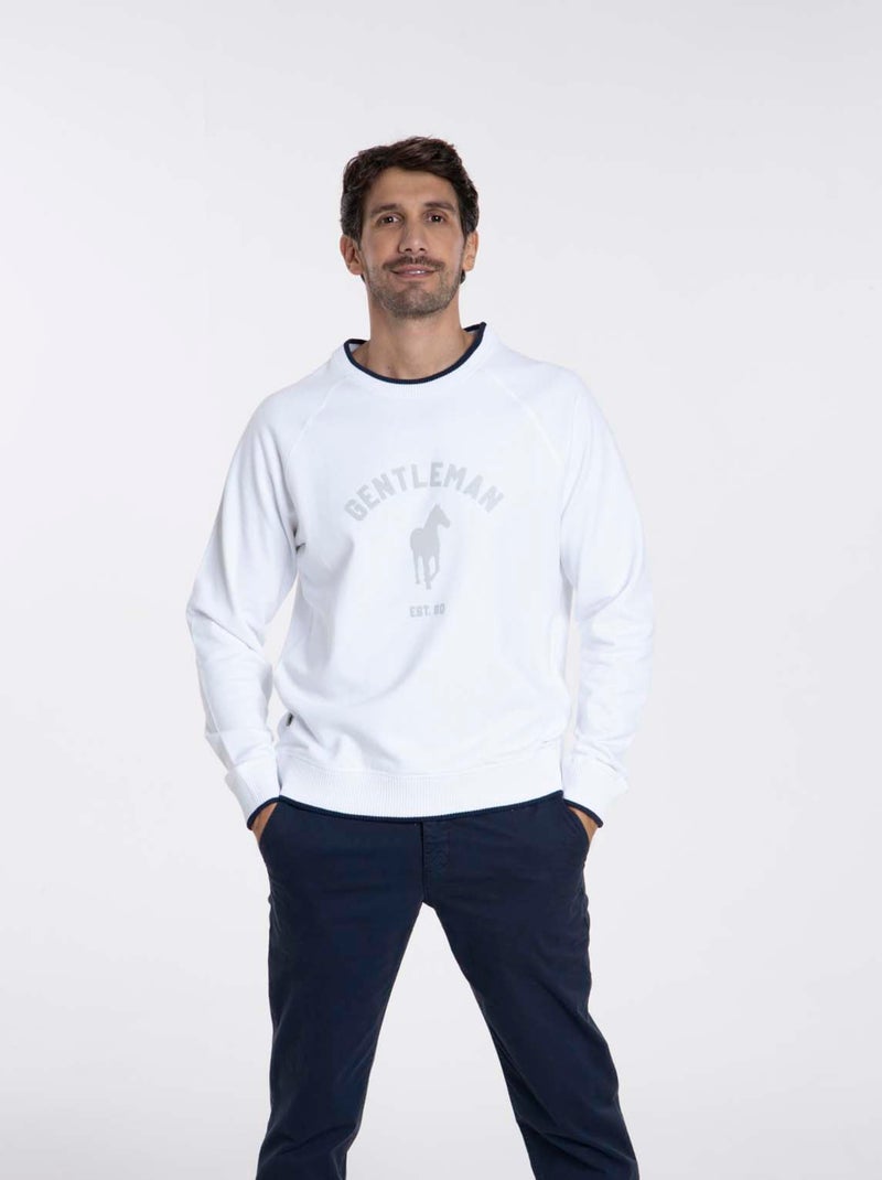 Gentleman Farmer - Sweat manches longues coton SENLIS Blanc - Kiabi