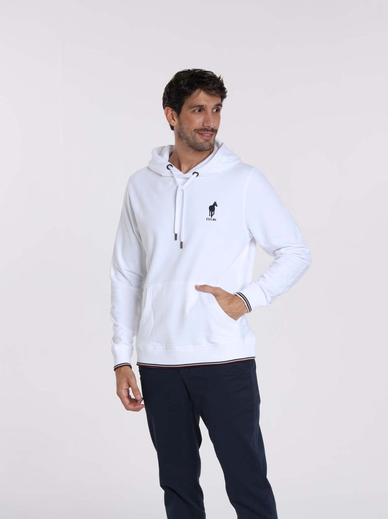 Gentleman Farmer - Sweat manches longues coton SEOUL Blanc - Kiabi