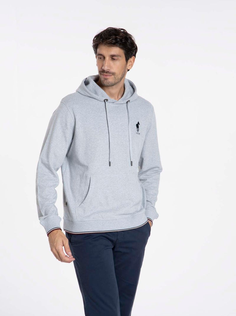 Gentleman Farmer - Sweat manches longues coton SEOUL Gris chiné - Kiabi