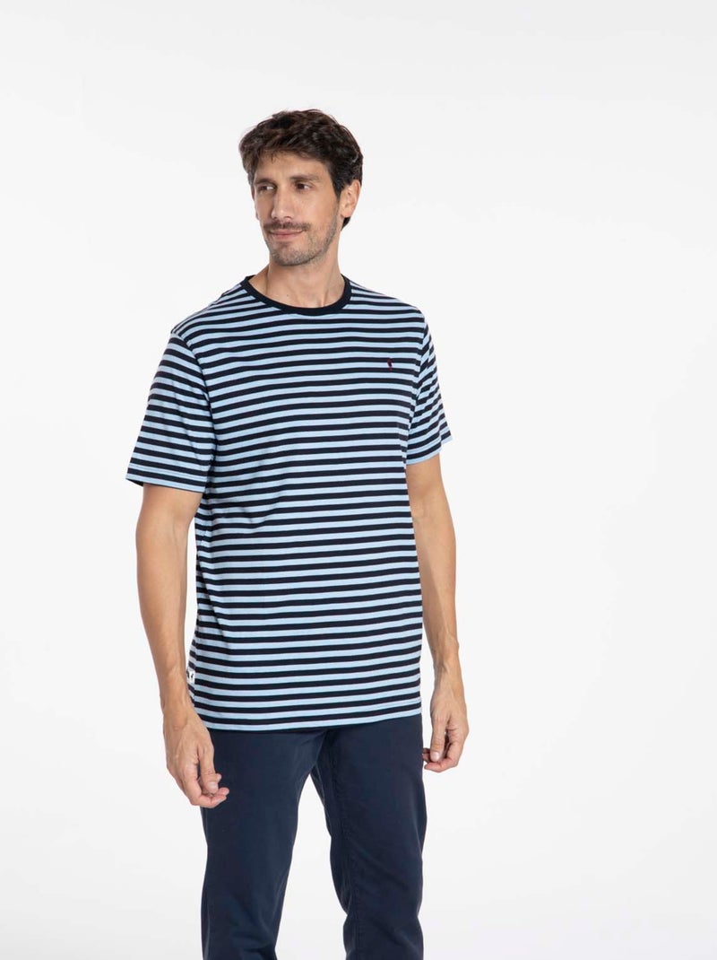 Gentleman Farmer - T-Shirt manches courtes coton TAIPEI Bleu Bleu marine - Kiabi