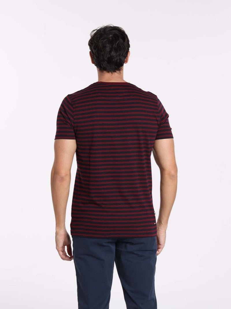 Gentleman Farmer - T-Shirt manches courtes coton TAIPEI Bleu Bordeaux Bleu - Kiabi