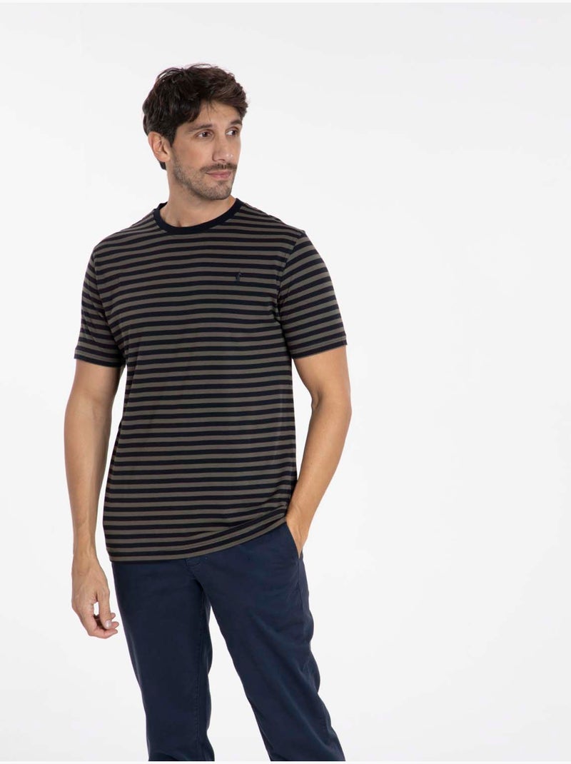 Gentleman Farmer - T-Shirt manches courtes coton TAIPEI Bleu Kaki - Kiabi