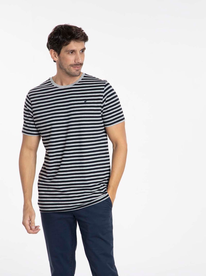 Gentleman Farmer - T-Shirt manches courtes coton TAIPEI Gris Bleu marine Gris - Kiabi