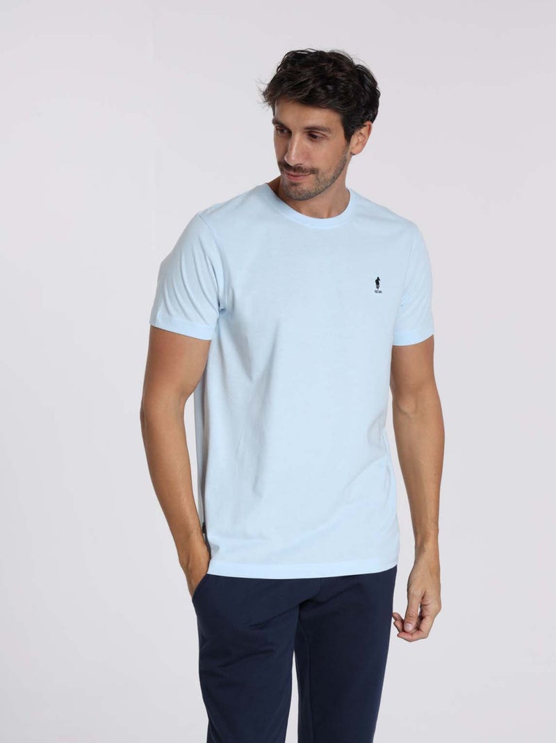 Gentleman Farmer - T-Shirt manches courtes coton TIBET Bleu ciel - Kiabi