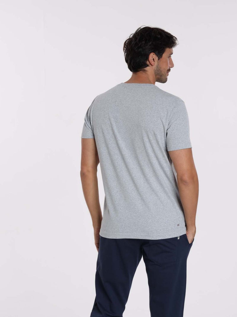 Gentleman Farmer - T-Shirt manches courtes coton TIBET Gris chiné - Kiabi