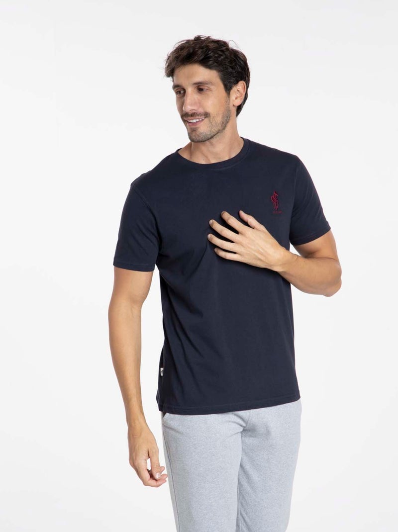 Gentleman Farmer - T-Shirt manches courtes coton TIGNES Bleu marine - Kiabi