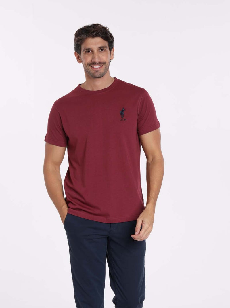 Gentleman Farmer - T-Shirt manches courtes coton TIGNES Bordeaux - Kiabi