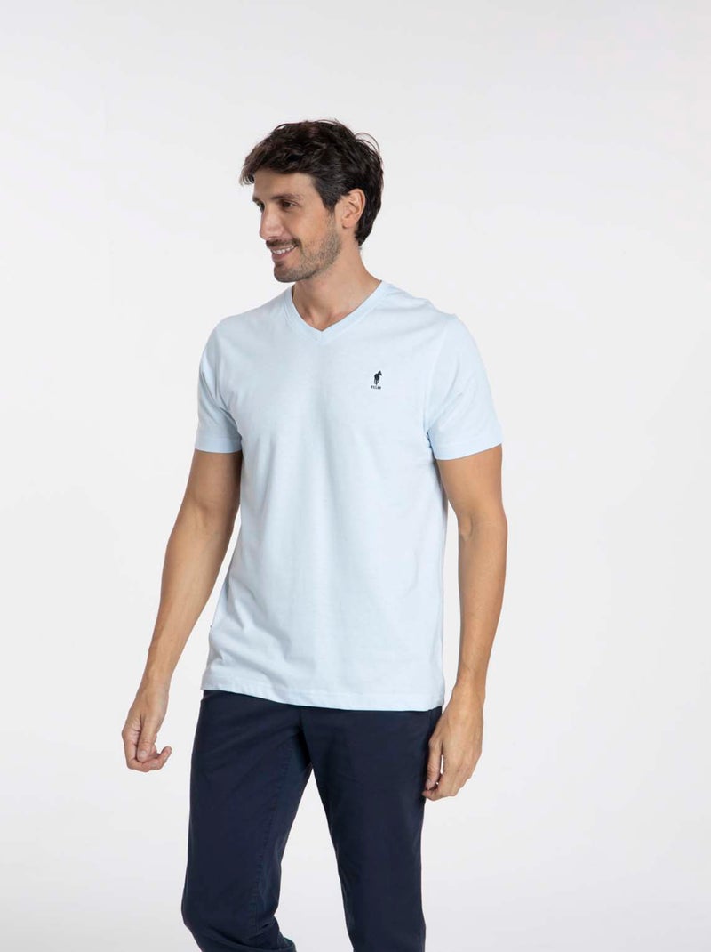 Gentleman Farmer - T-Shirt manches courtes coton TOKYO Bleu ciel - Kiabi