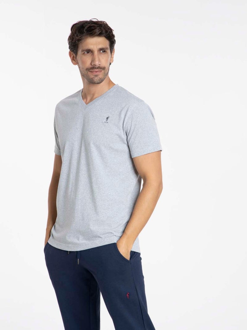 Gentleman Farmer - T-Shirt manches courtes coton TOKYO Gris chiné - Kiabi