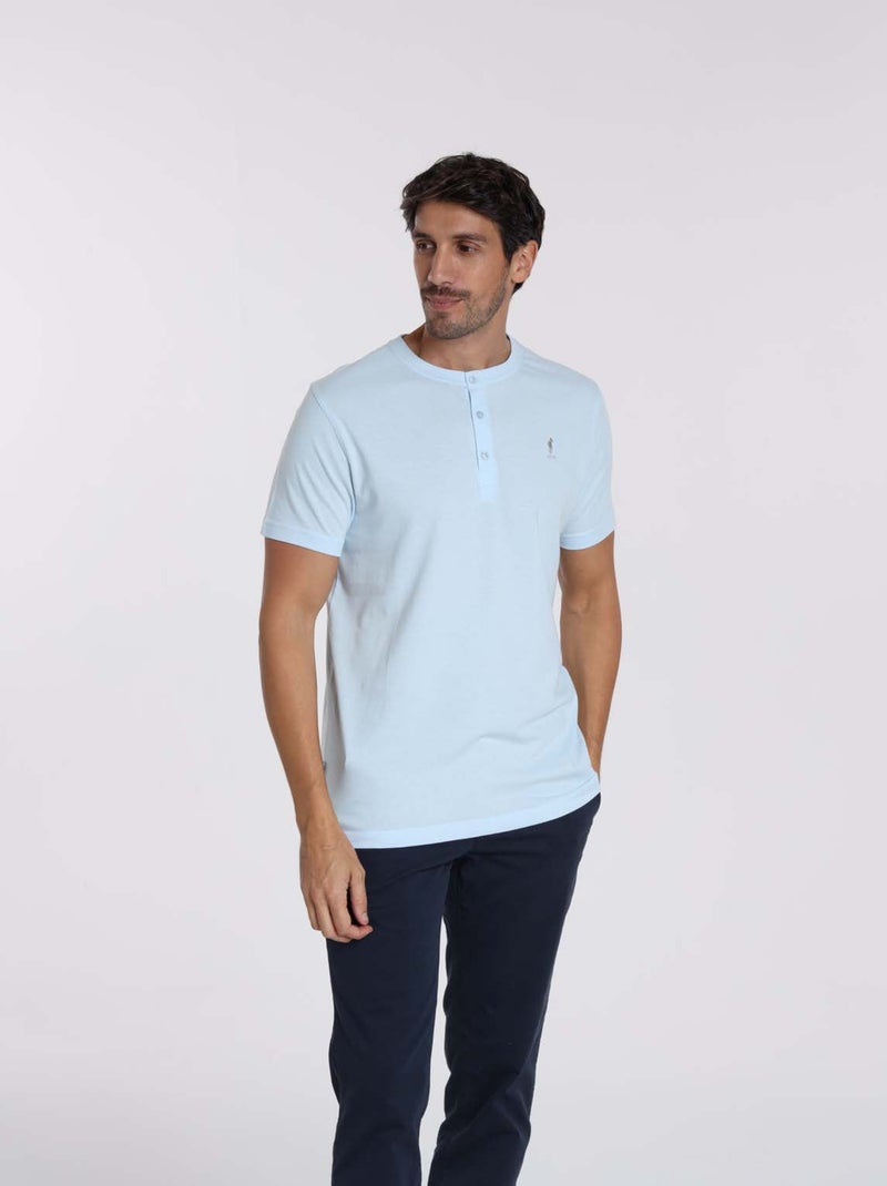 Gentleman Farmer - T-Shirt manches courtes coton TURIN Bleu ciel - Kiabi