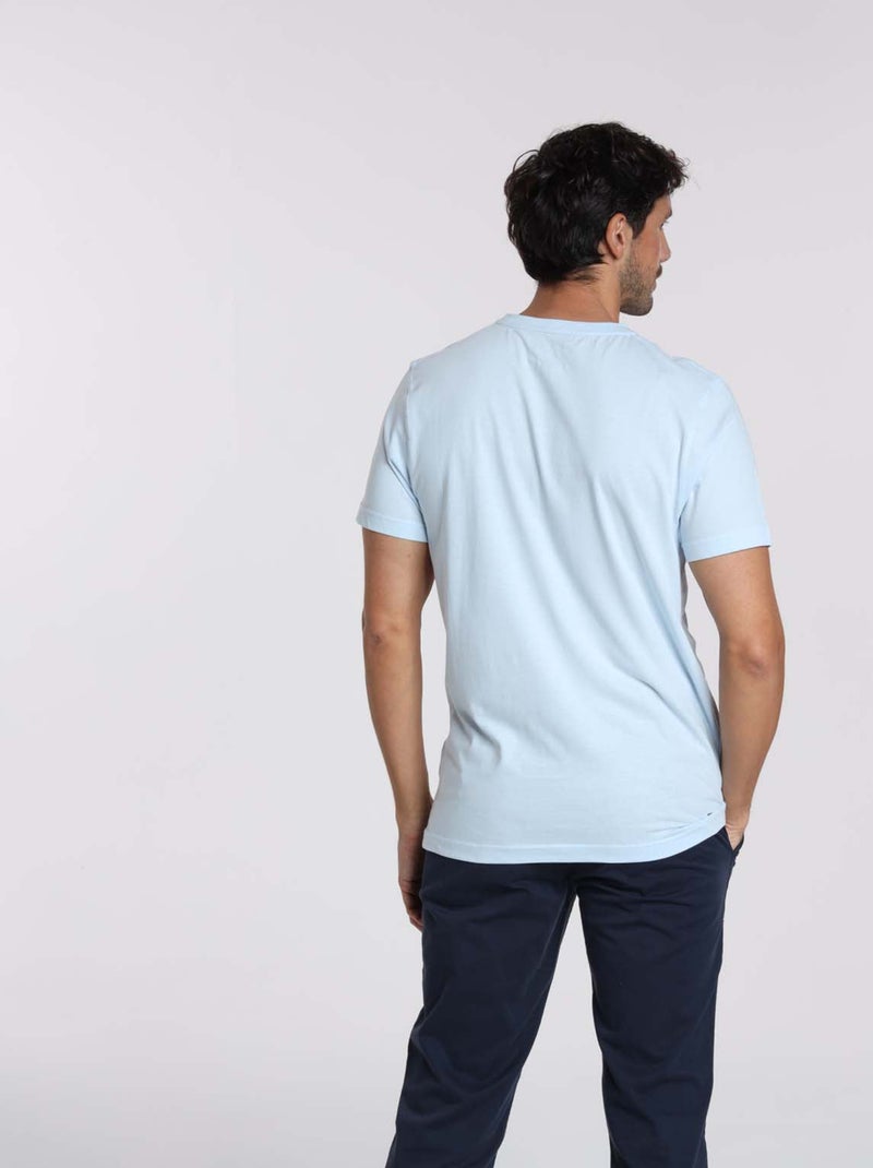 Gentleman Farmer - T-Shirt manches courtes coton TURIN Bleu ciel - Kiabi