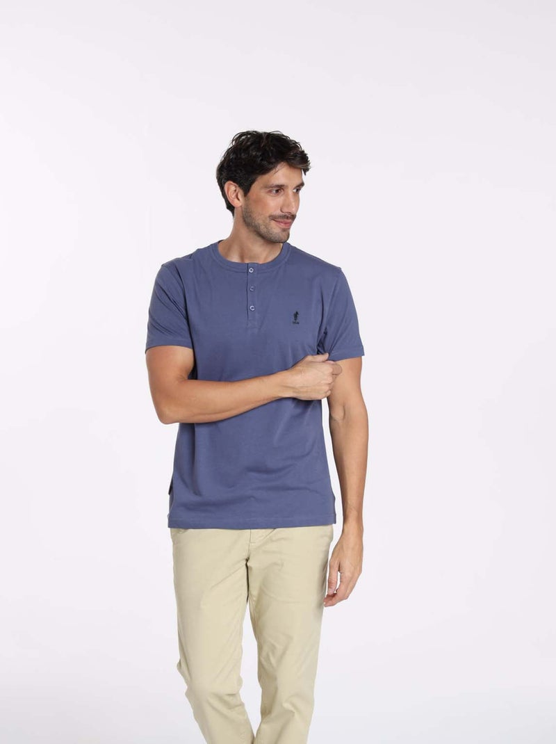 Gentleman Farmer - T-Shirt manches courtes coton TURIN Bleu - Kiabi